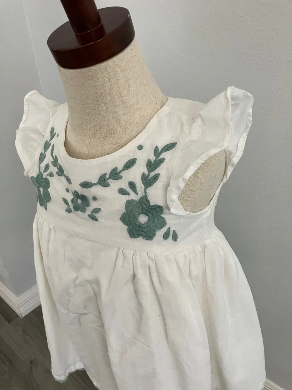 RACHEL ZOE Girls Off White Embroidered Dress Top | 5